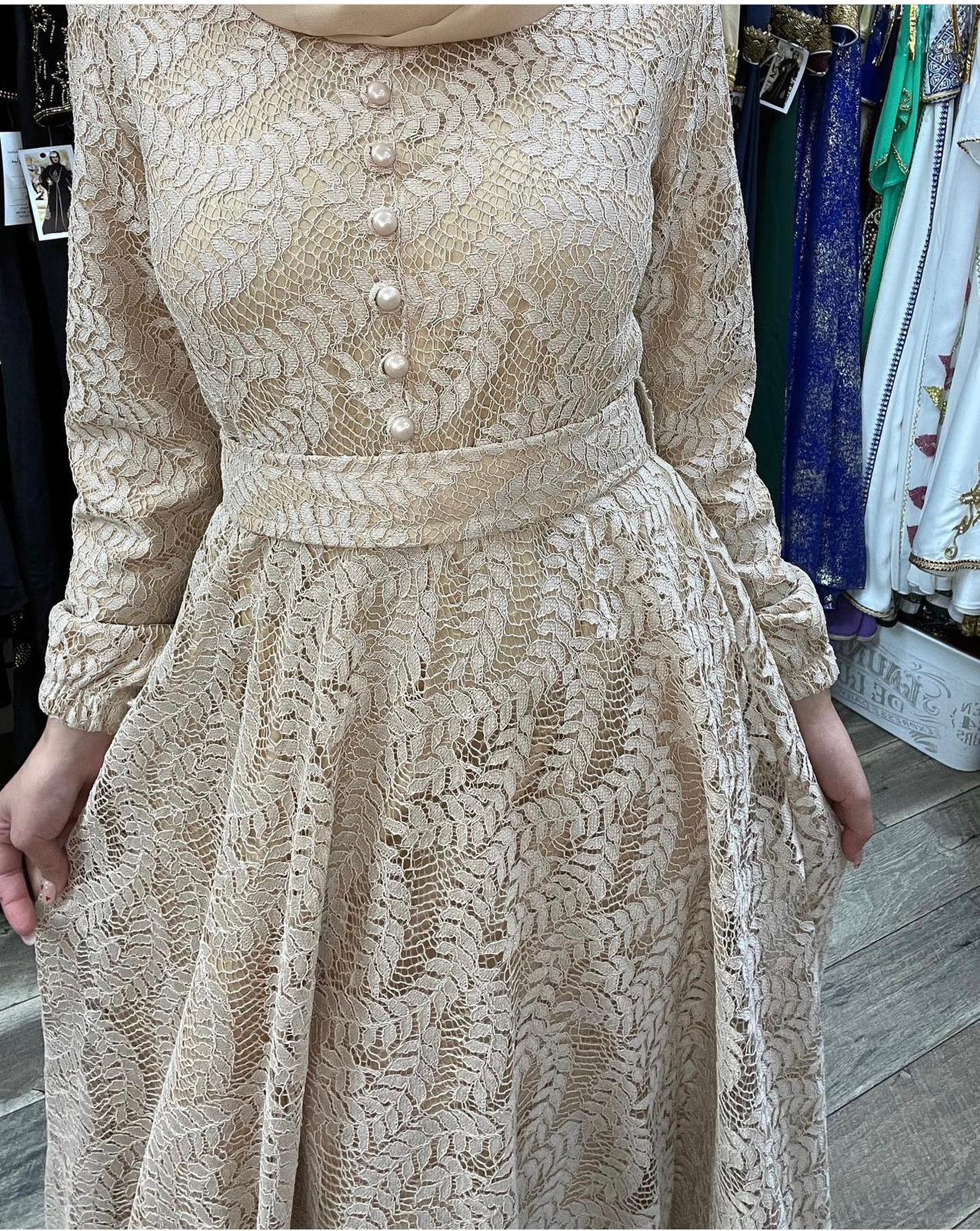Timeless Elegance Beige Lace Maxi Dress MayarFashion Timeless Elegance Beige Lace Maxi Dress MayarFashion